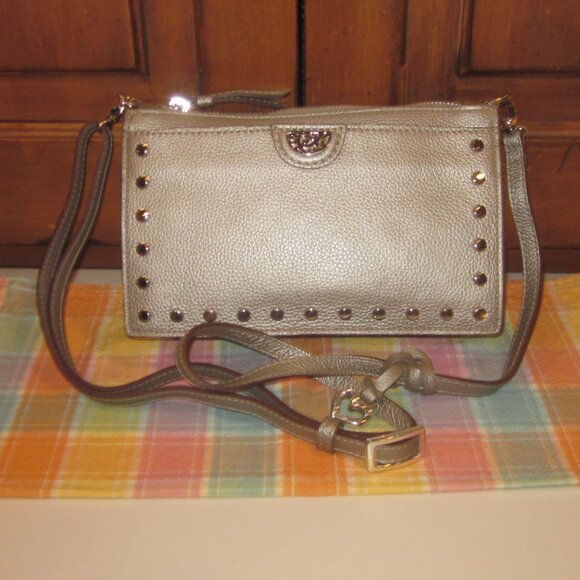 Brighton Metallic Silver Pretty Tough Crossbody Bag